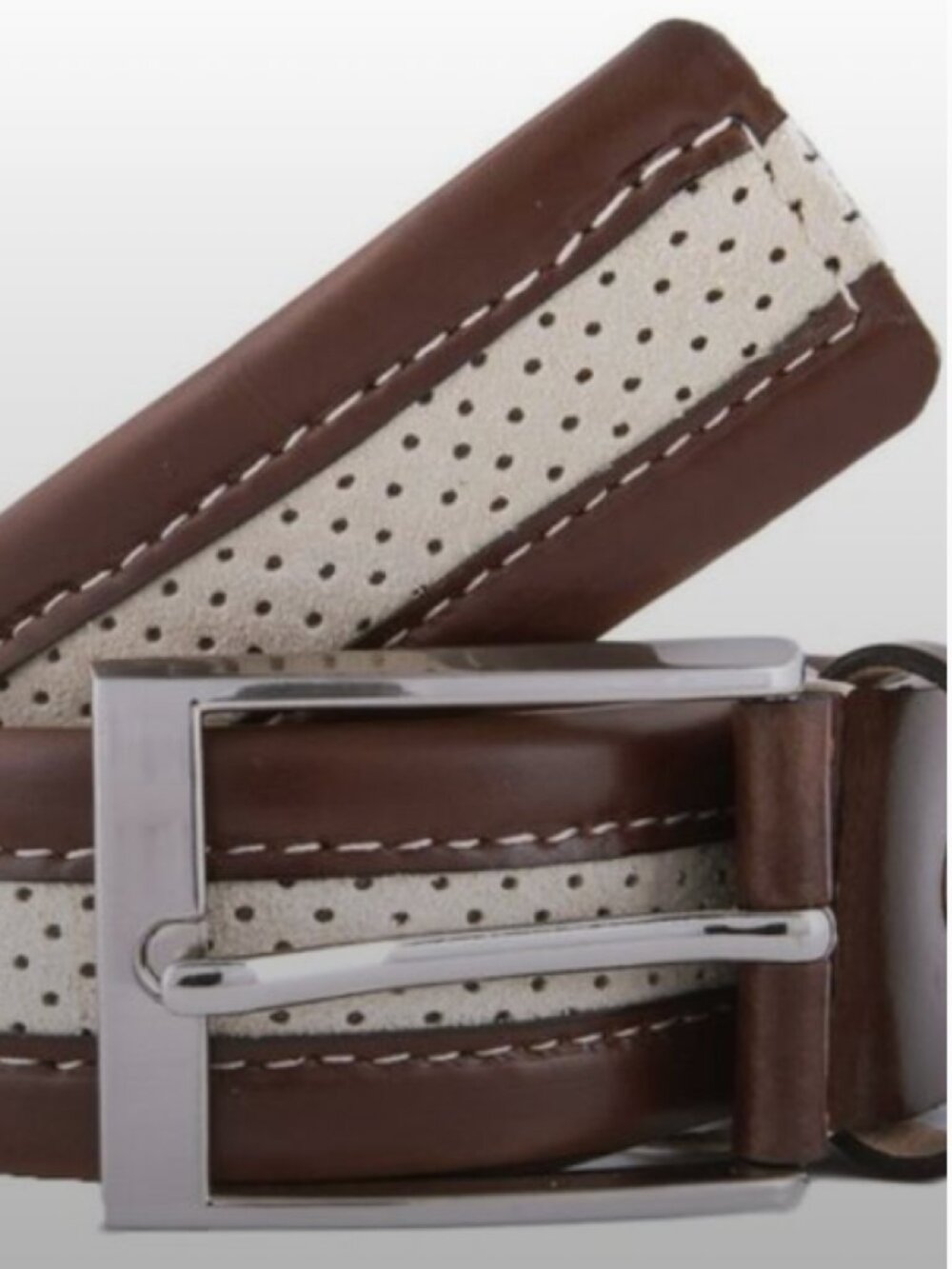 Romeo Gigli Y372/35 CAFI Tan/Ivory Leather/Suede Adjustable Belt